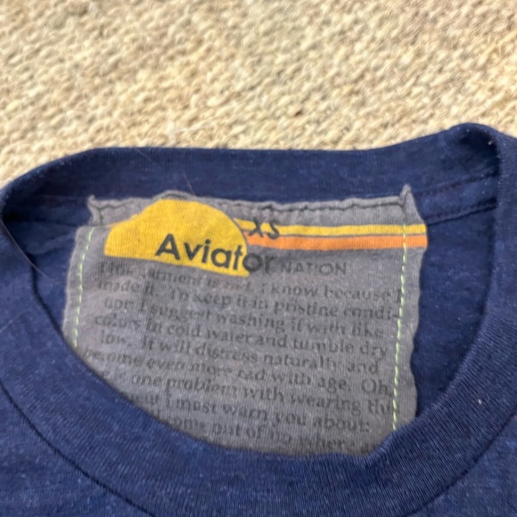navy cropped AV top with red heart on the corner - Picture 2 of 3